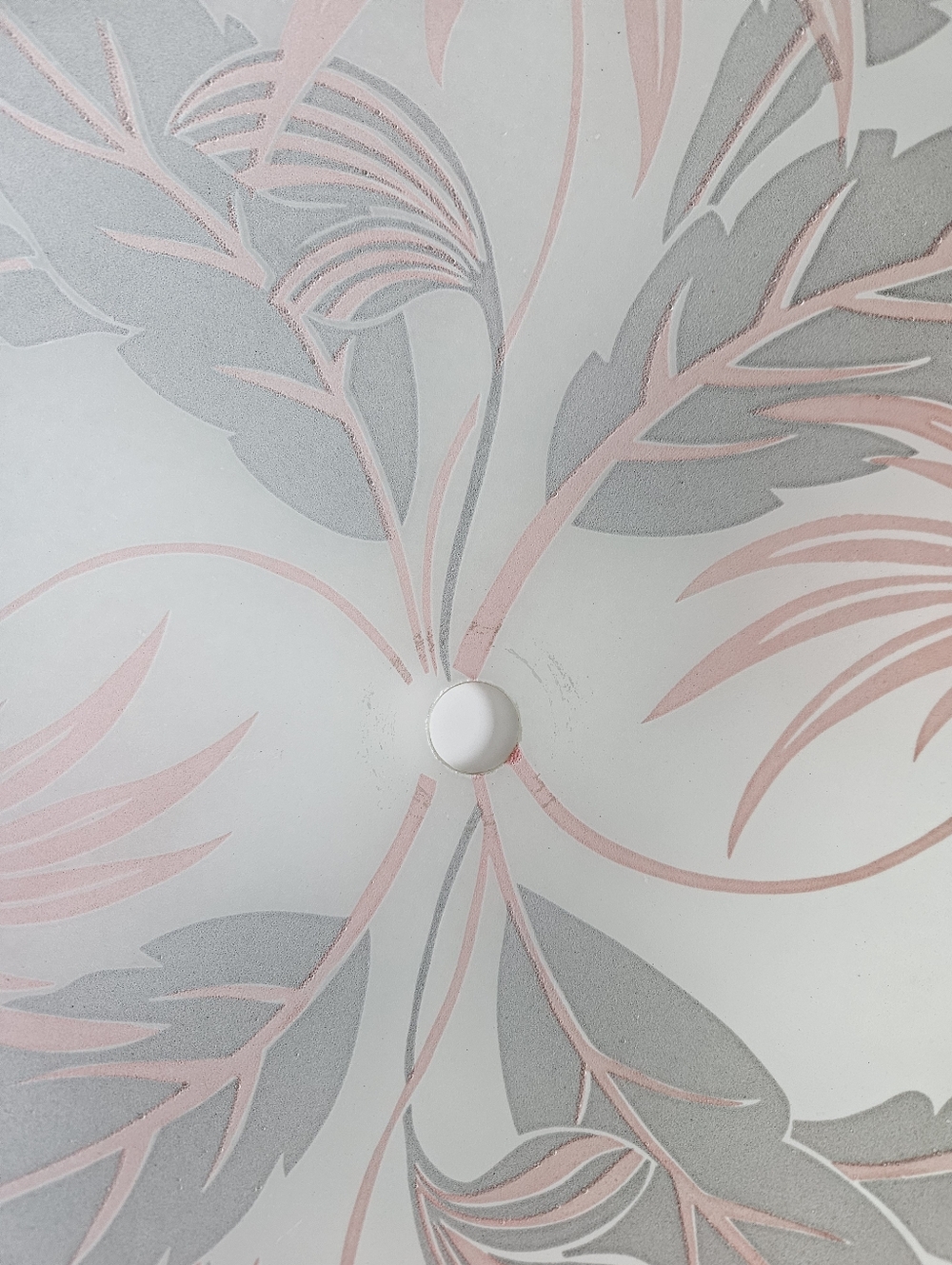 Vintage Mid Century Modern Palm Leaf/Palm Tree Ceiling Flush Mount Light Shade - Picture 7 of 12